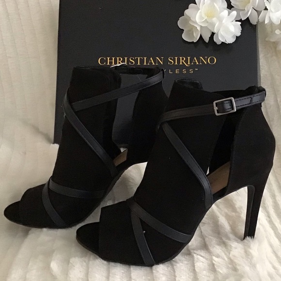 Christian Siriano Shoes - CHRISTIAN SIRIANO Black “IMMA” Peep-Toe Shootie